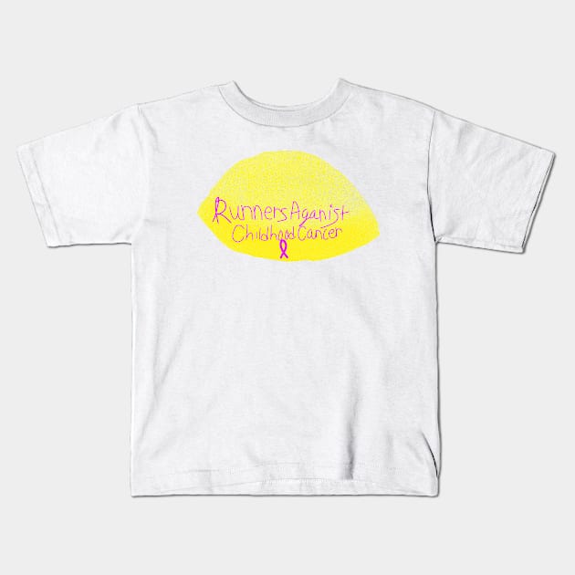 Runners against Childhood Cancer Kids T-Shirt by Diysbymegan